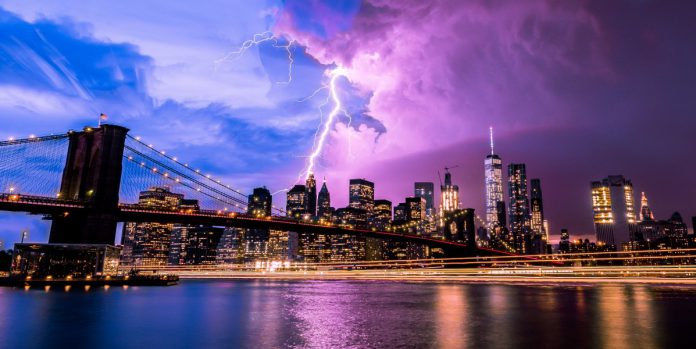Storm clouds and lightning gaming