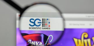 Scientific Games logo being looked at through a microscope