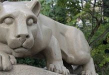 Nittany Lion statue at Penn State University