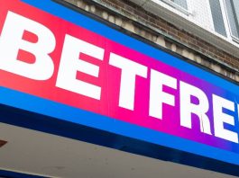 Betfred Sportsbook sign with logo