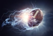 Football with lightning trails