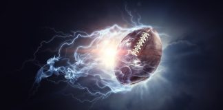 Football with lightning trails