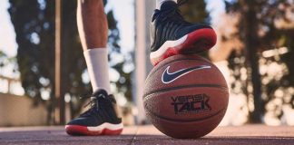 foot on basketball