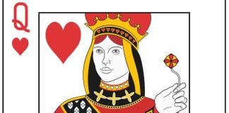 Graphic image of Queen of hearts playing card