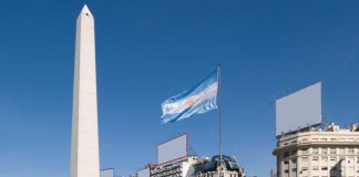 Argentina flag in Buenos Aires