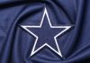Dallas Cowboys star logo on blue fabric