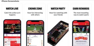 Screenshots of Bally Live app featuring MiLB streaming