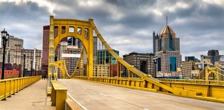 PGCB-commissioned study says 1 in 10 PA residents gamble online in 2022 Yellow bridge in Pittsburgh