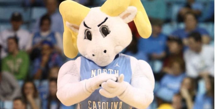 UNC mascot clapping