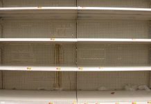 Empty store shelves