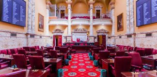 Inside of Maryland legislature in Annapolis