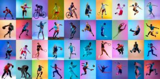 Montage of people playing different sports