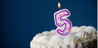 PASPA anniversary roundtable: 5 years in, what have we learned? Cake with a #5 candle in it