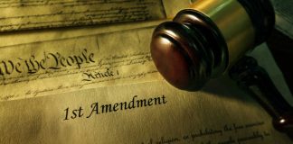 First amendment and gavel