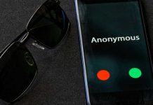 Anonymous incoming call and sunglasses