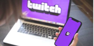 Twitch on laptop and cell phone screens