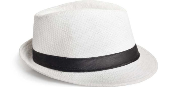 White hat with black band