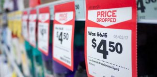 Series of price tags