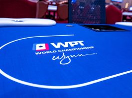 WPT and Wynn logos on poker felt