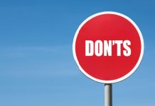 Sign reading "dont's"