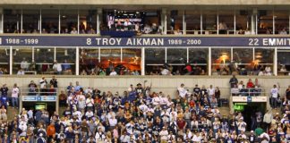 Troy Aikman sign in Dallas Cowboys stadium