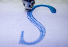 Embroidered letter S
