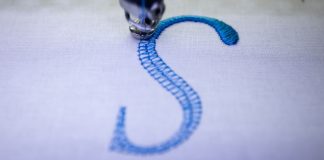 Embroidered letter S