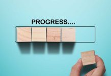 Wood blocks conveying progress bar
