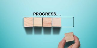 Wood blocks conveying progress bar