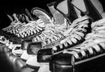 Row of hockey skates