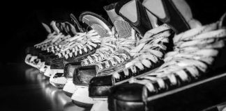 Row of hockey skates