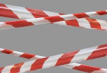 Red and white caution tape