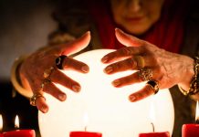 Woman with crystal ball