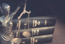 Scales of justice and legal books