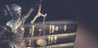 Scales of justice and legal books