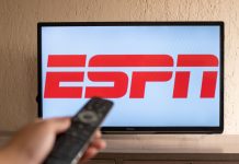 ESPN logo on a TV