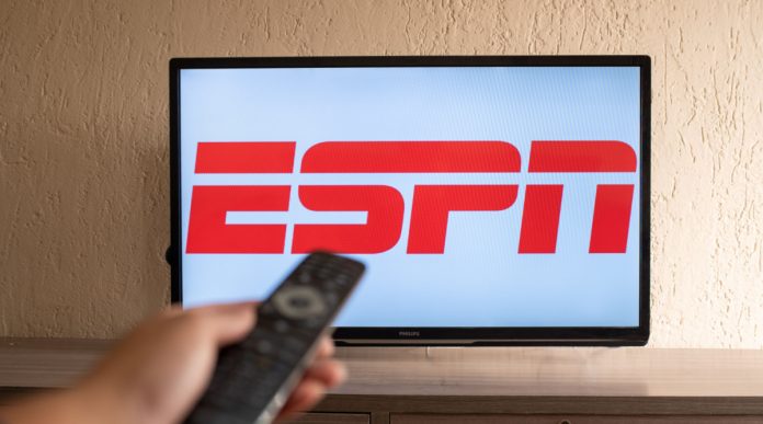 ESPN logo on a TV