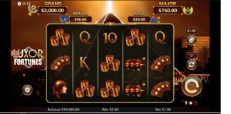 A screenshot from the Luxor Fortunes slot game