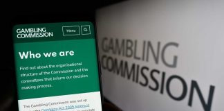 UK Gambling Commission logo and cell phone