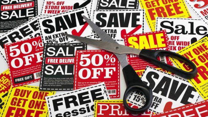 Coupons with scissors