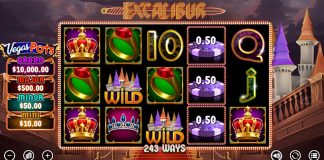 A screenshot of the new Excalibur slot