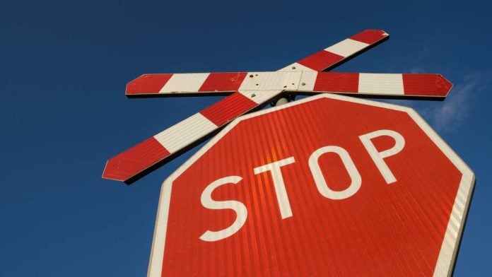 Stop sign with X