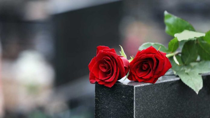 Roses on a tombstone