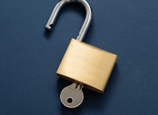 Key inside unlocked lock
