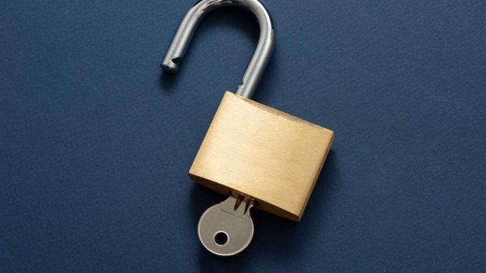 Key inside unlocked lock