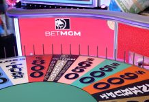 BetMGM branded wedge on wheel of fortune