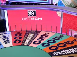 BetMGM branded wedge on wheel of fortune