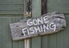 Gone Fishing sign on door