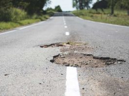 Road with potholes