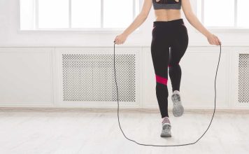 Woman skipping rope